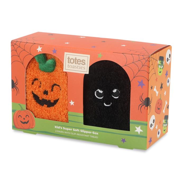 totes toasties® Childrens Twin Pack Super Soft Cosy Slipper Sox Halloween Extra Image 1